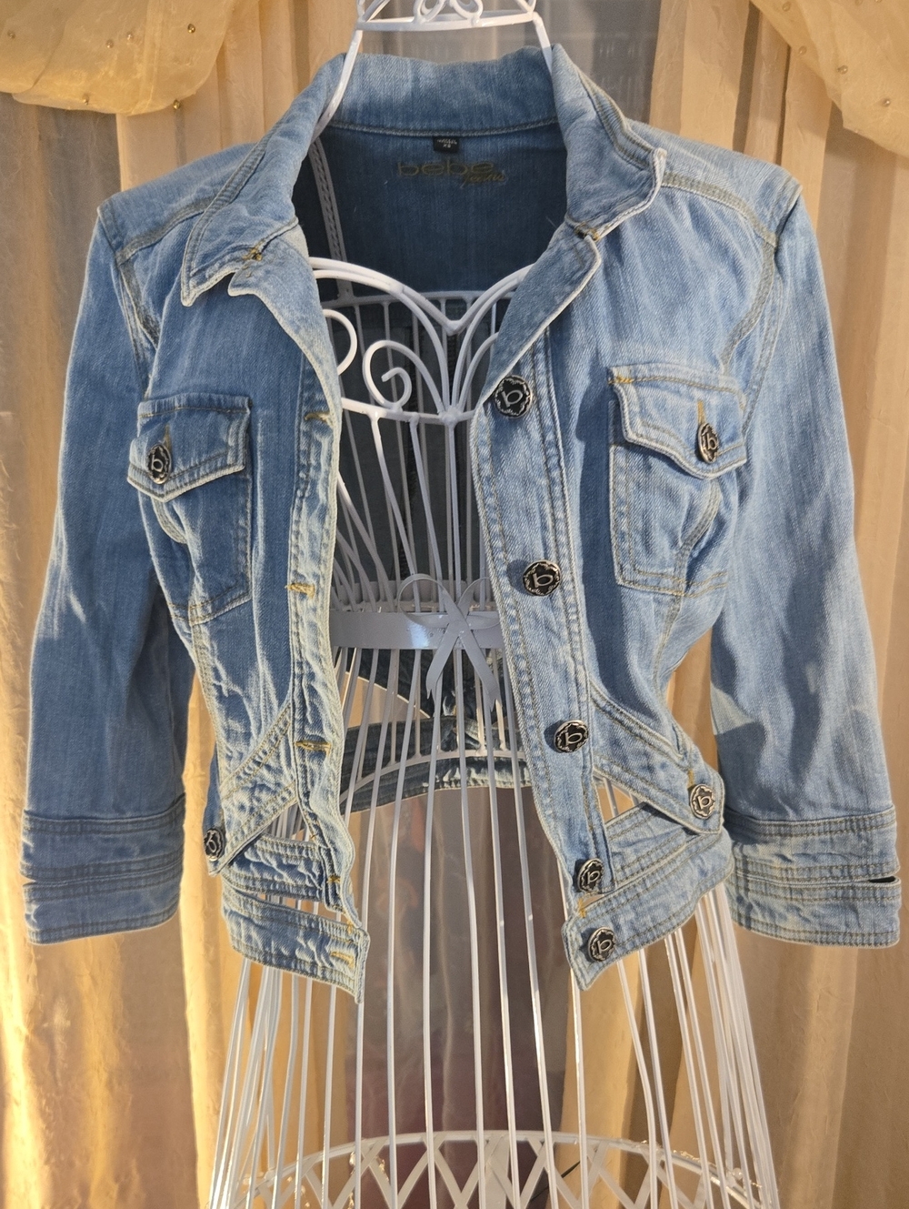 bebe Light Blue Denim Jean Jacket